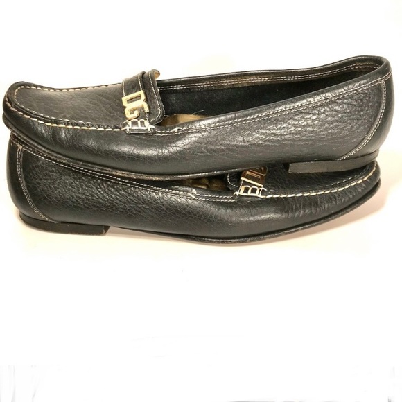 Vintage Dolce and Gabbana soft leather loafers gold letter details. Sz7.5 - Picture 2 of 12